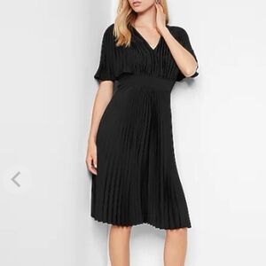 Express Black Midi Pleated Dress